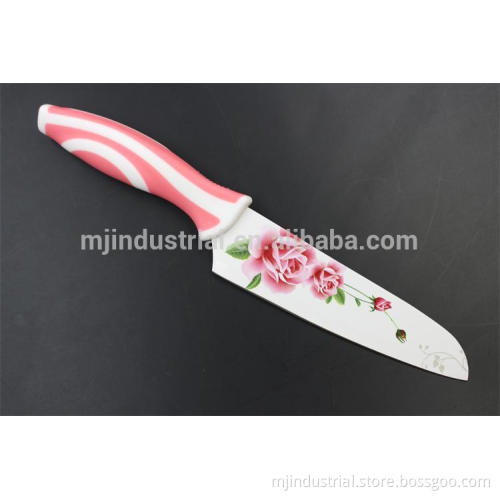 Non-stick color coating flower painting stainless steel kitchen knife